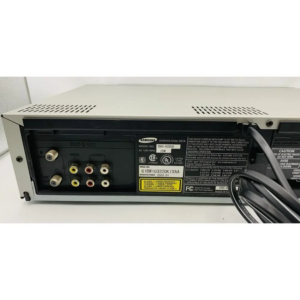 Samsung DVD-V2500 VHS DVD Combo 4 Head Hi-Fi S-Video Optical 480P 480I Recorder